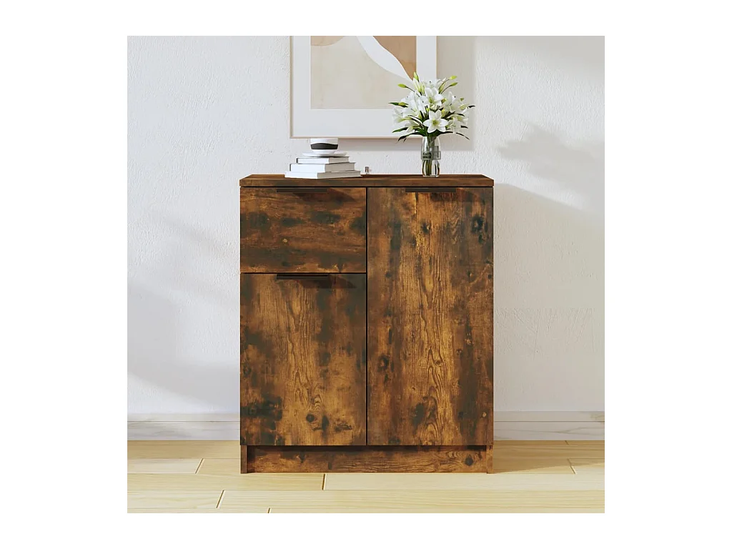 Buffet Chêne fumé 60x30x70 cm Bois d'ingénierie QWE51396