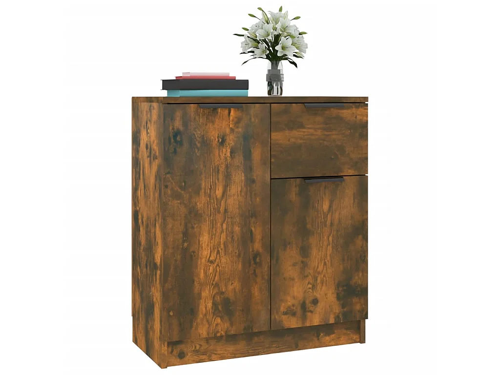 Buffet Chêne fumé 60x30x70 cm Bois d'ingénierie QWE51396