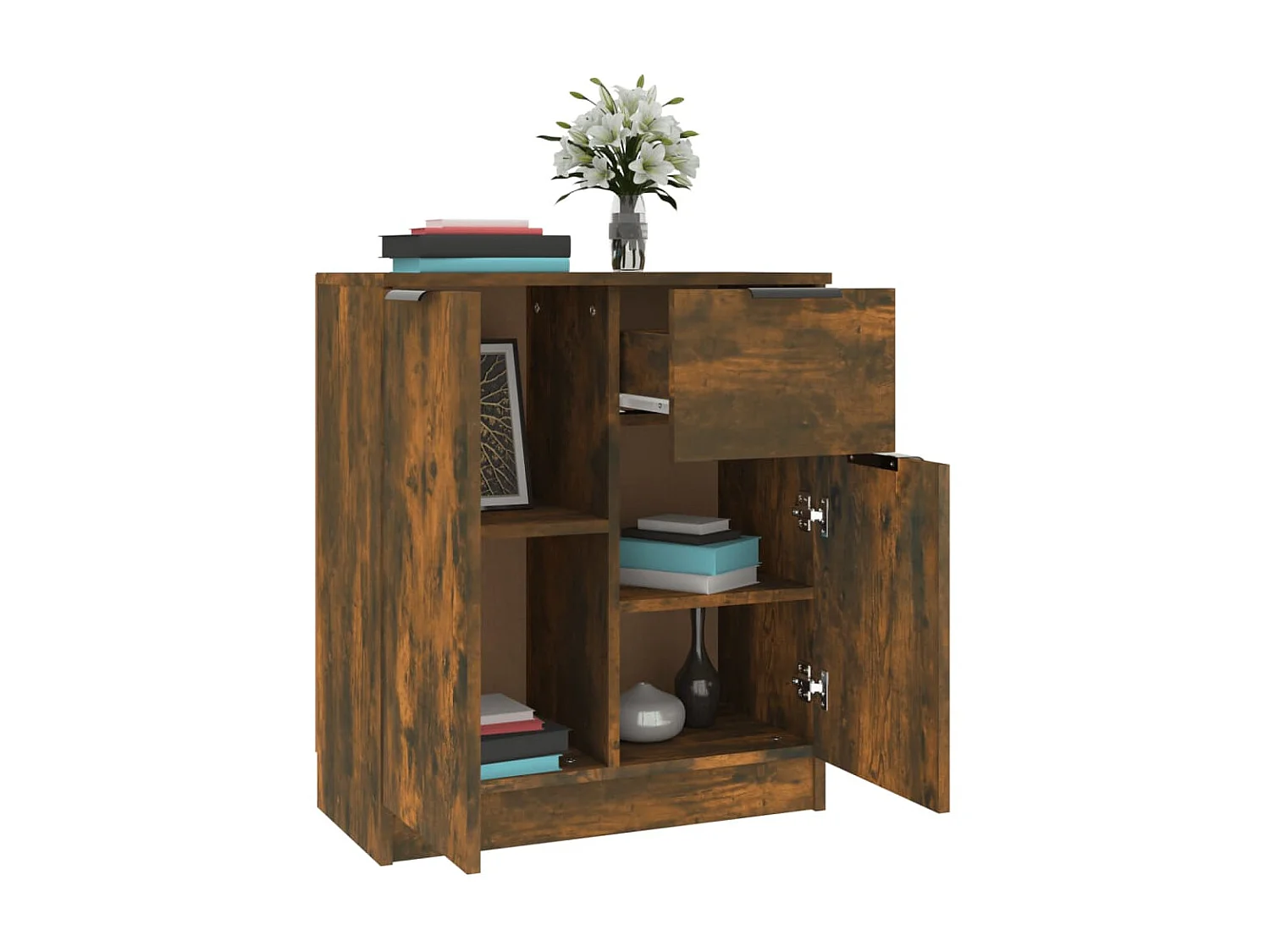 Buffet Chêne fumé 60x30x70 cm Bois d'ingénierie QWE51396