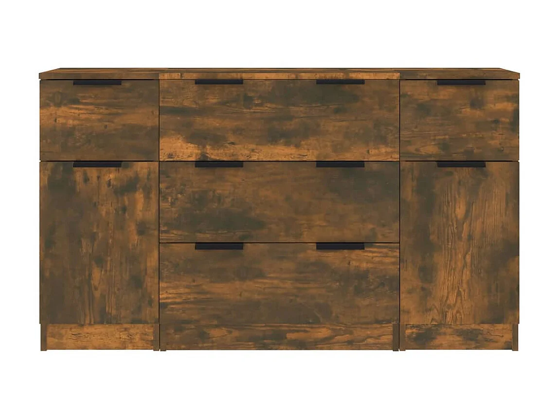 Ensemble de buffets 3 pcs Chêne fumé Bois d'ingénierie EGER26187