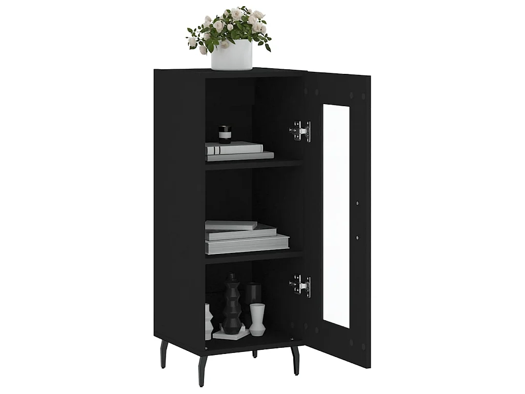 Buffet Noir 34,5x34x90 cm Bois d'ingénierie QWE81877