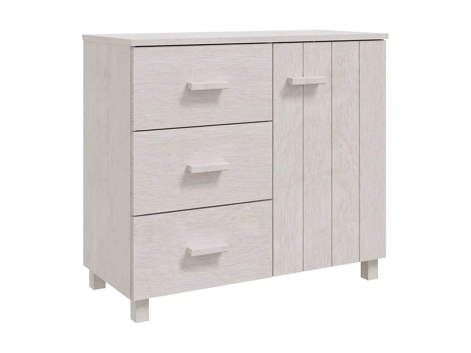 Dressoir HAMAR 90x40x80 cm massief grenenhout wit NL379068