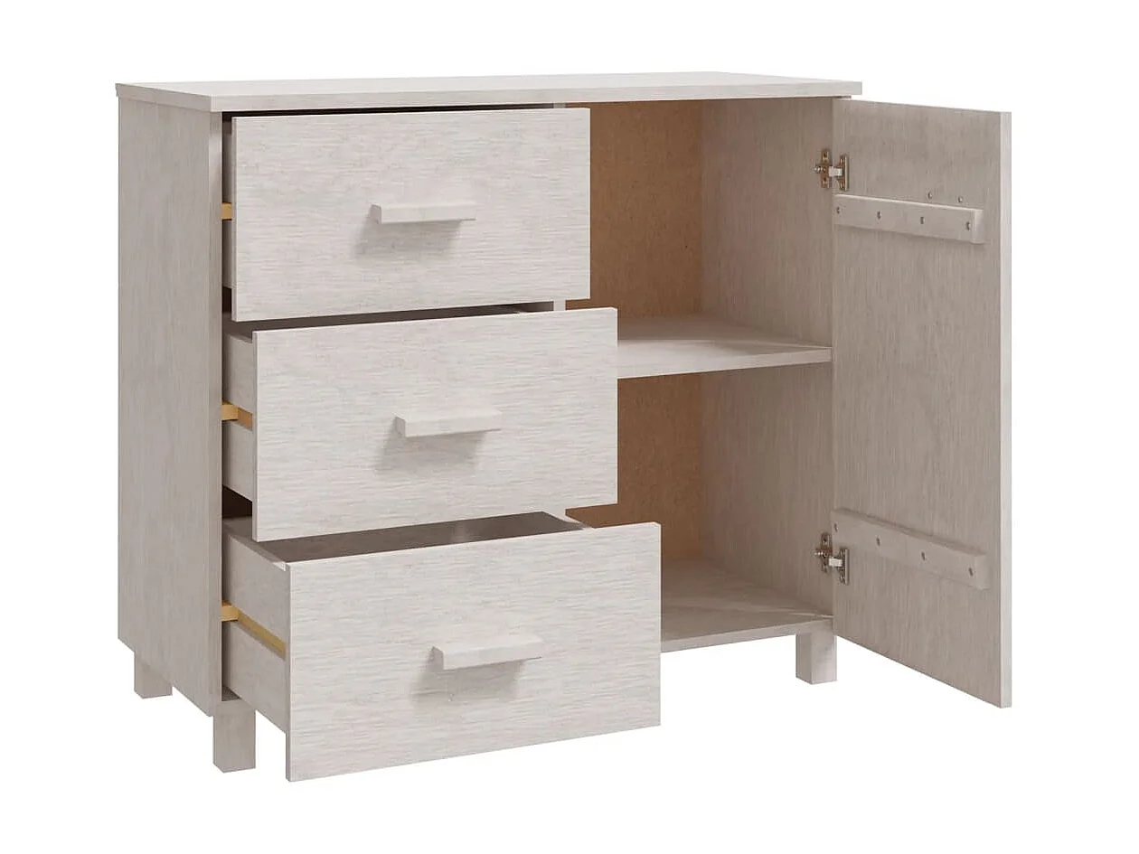 Aparador HAMAR 90x40x80 cm pinho maciço branco PT945729