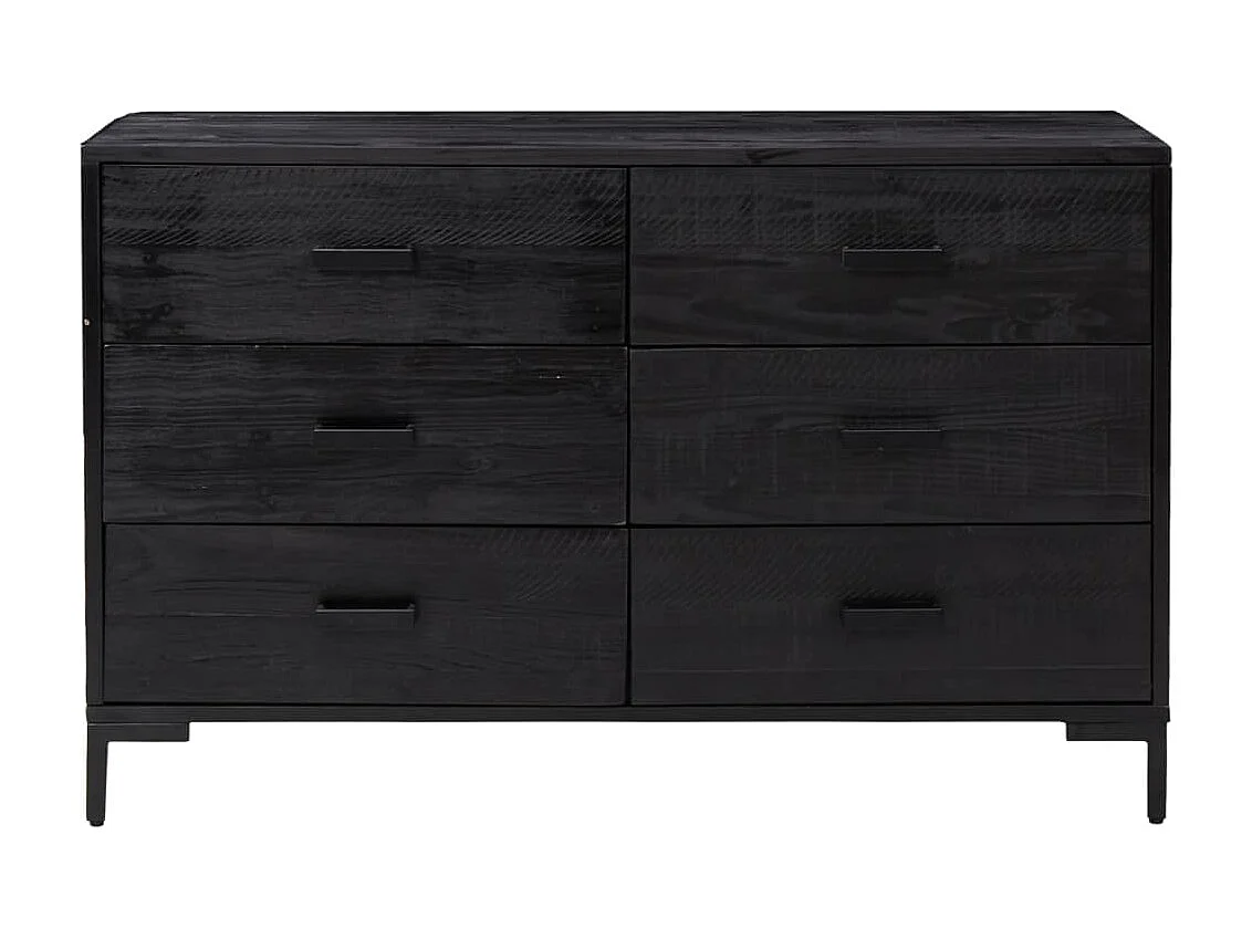 Buffet Noir 110x35x70 cm Bois de pin massif EGER94398