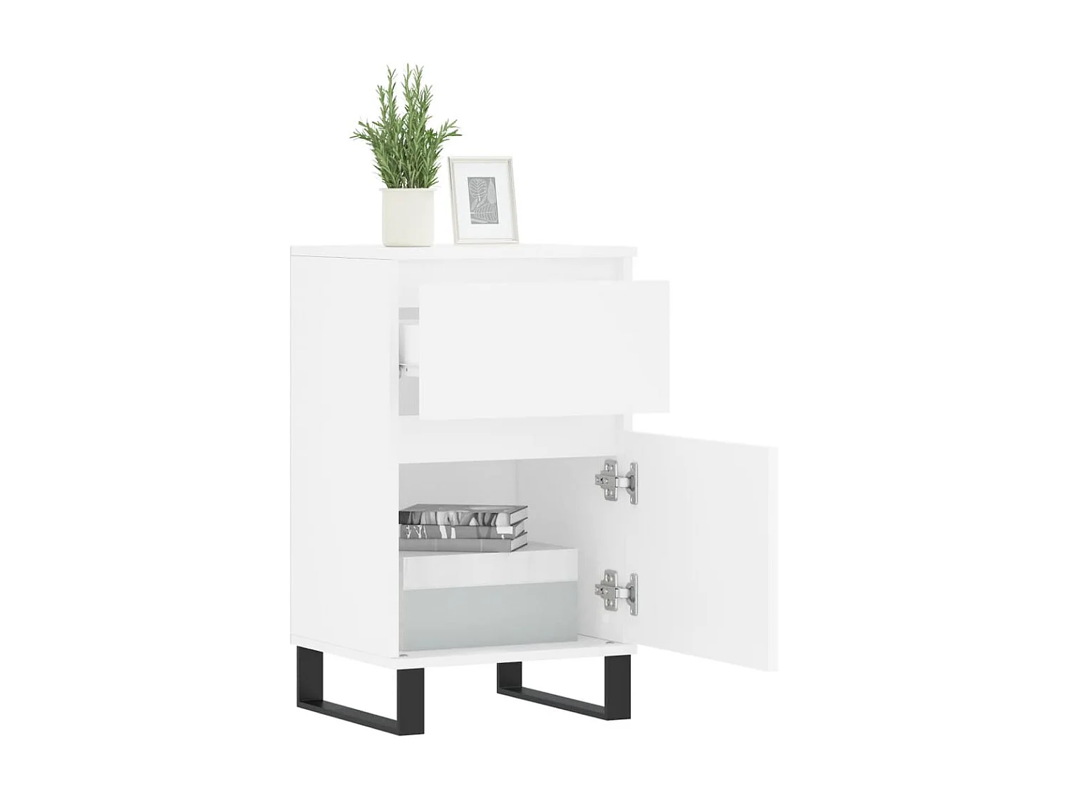 Buffet blanc 40x35x70 cm bois d’ingénierie QWE42692