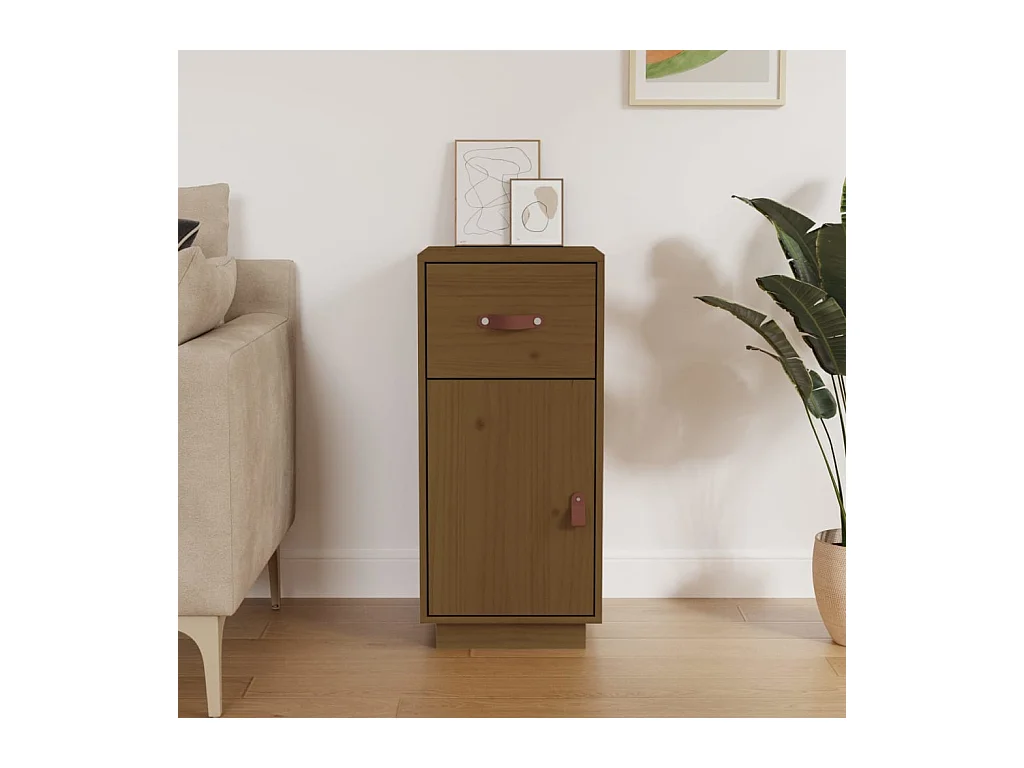 Buffet Marron miel 34x40x75 cm Bois massif de pin QWE49574