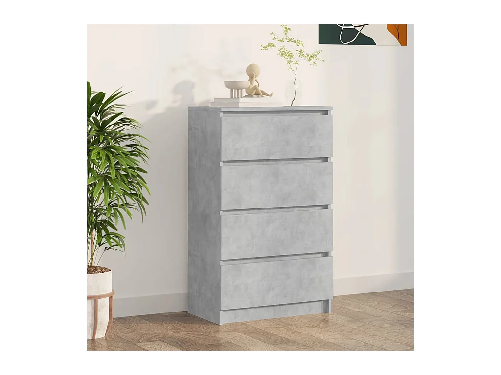 Buffet Gris béton 60x35x98,5 cm Bois d'ingénierie EGER28539