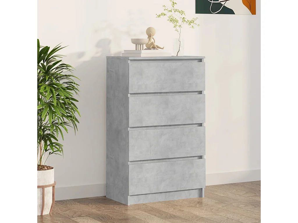 Aparador de madera contrachapada gris hormigón 60x35x98,5 cm ES78694