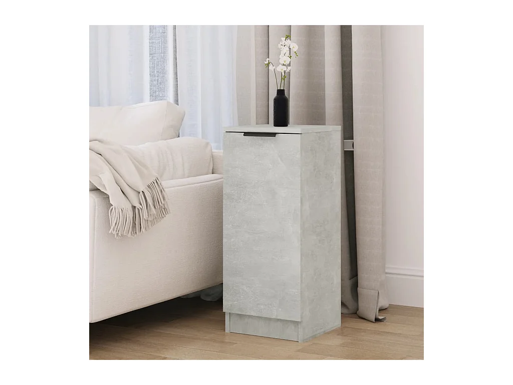 Buffet Gris béton 30x30x70 cm Bois d'ingénierie QWE19460