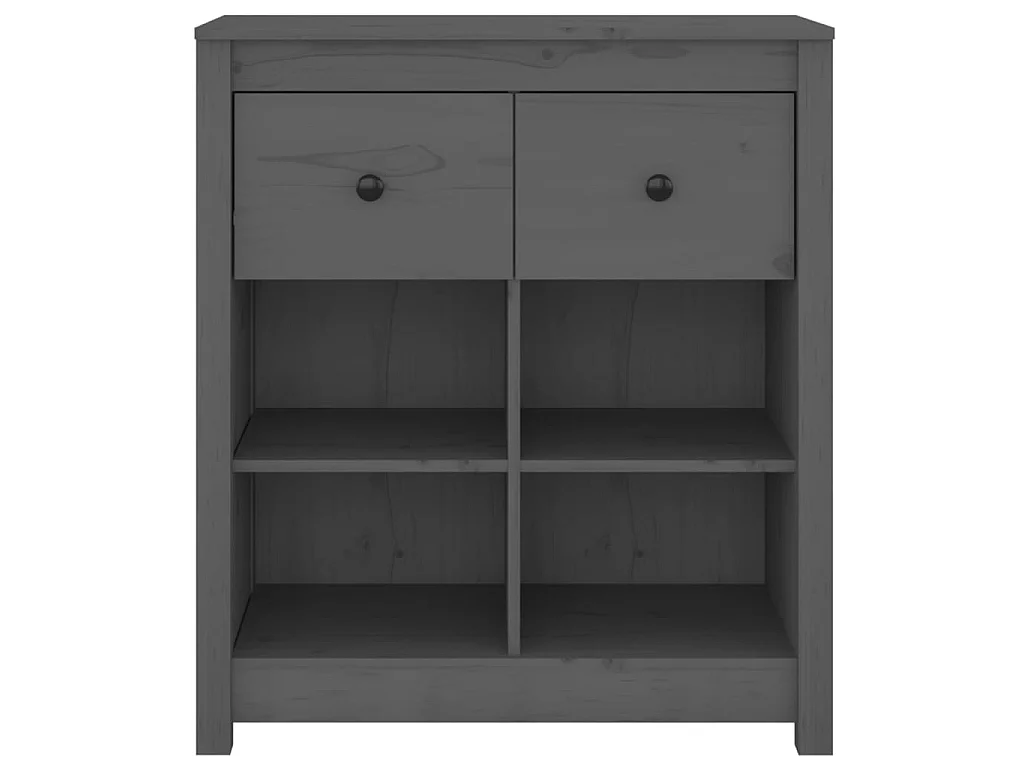 Buffet Gris 70x35x80 cm Bois massif de pin EGER39365