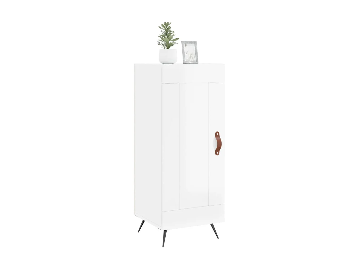 Dressoir 34,5x34x90 cm bewerkt hout hoogglans wit NL113337