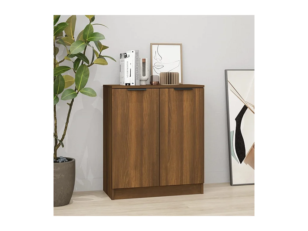 Buffet Chêne marron 60x30x70 cm Bois d'ingénierie EGER63787