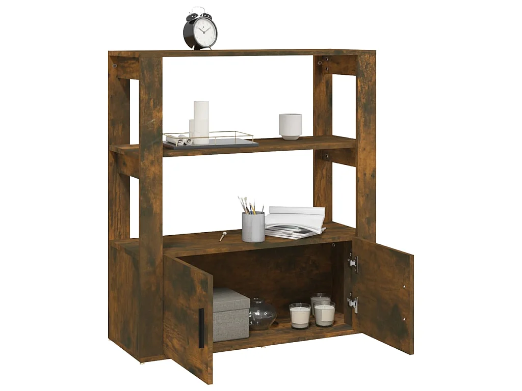 Dressoir 80x30x90 cm bewerkt hout gerookt eikenkleurig NL41234