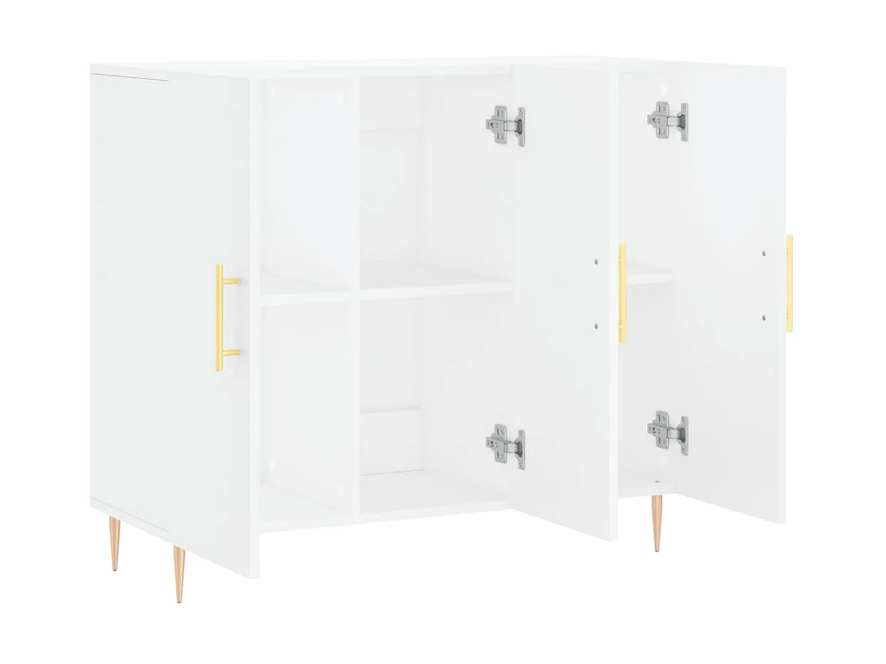 Aparador de madera de ingeniería blanco 90x34x80 cm ES32405