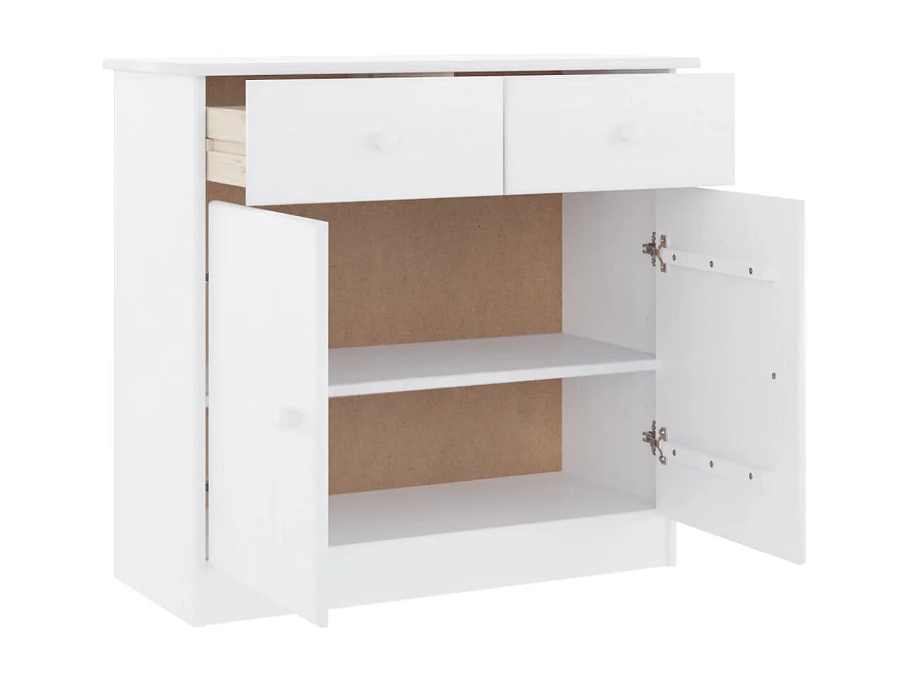 Buffet ALTA blanc 77x35x73 cm bois massif de pin QWE63269