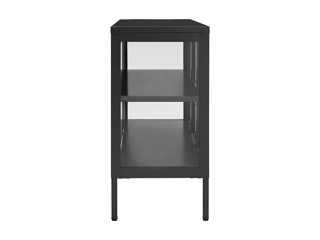 Aparador de acero y vidrio gris antracita 105x35x70 cm ES61620