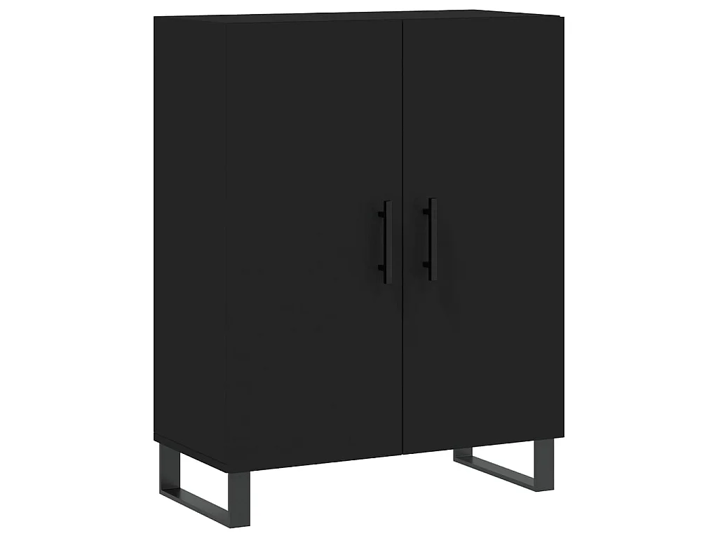 Buffet noir 69,5x34x90 cm bois d'ingénierie QWE38732