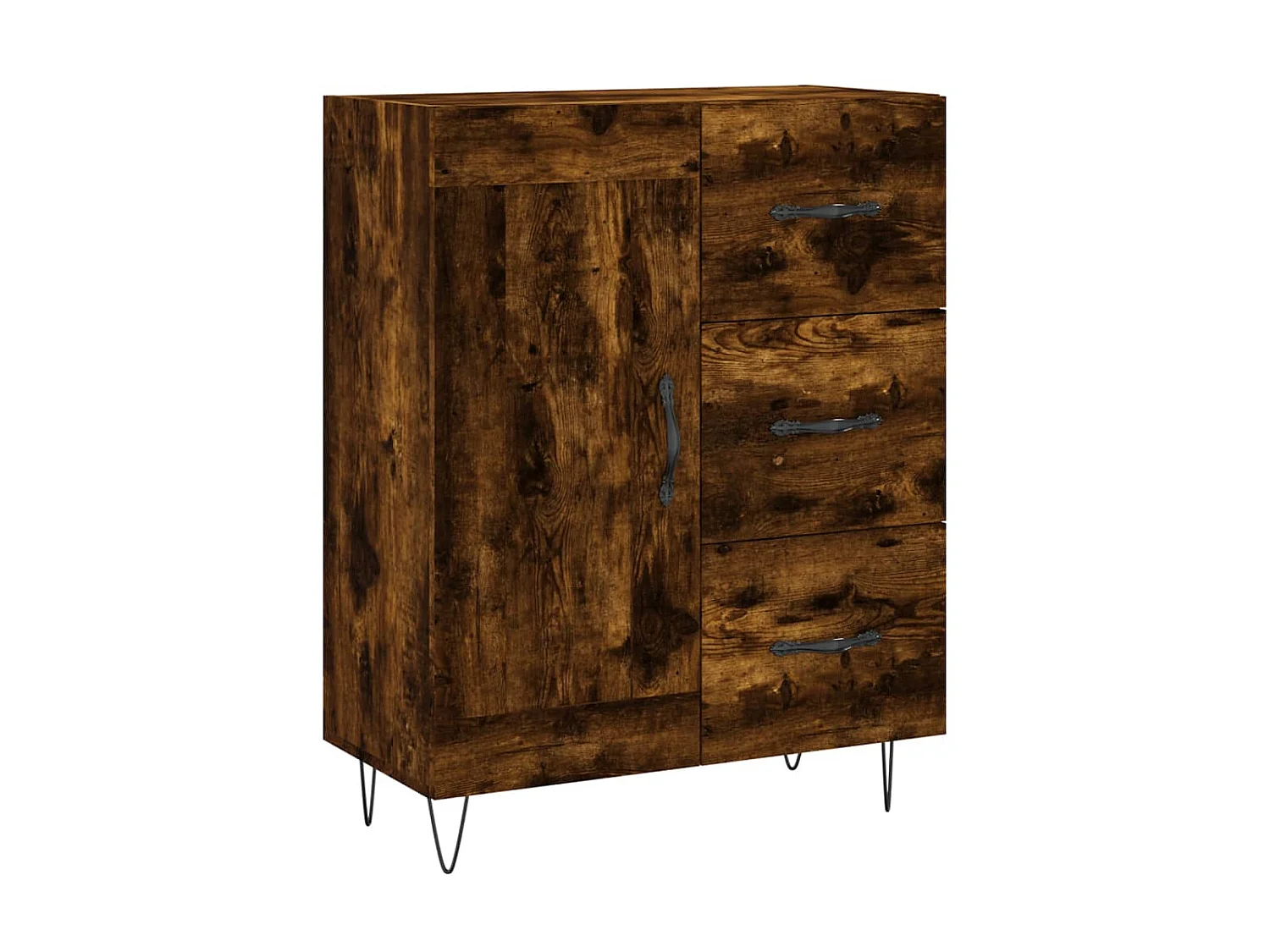 Buffet chêne fumé 69,5x34x90 cm bois d'ingénierie QWE20027