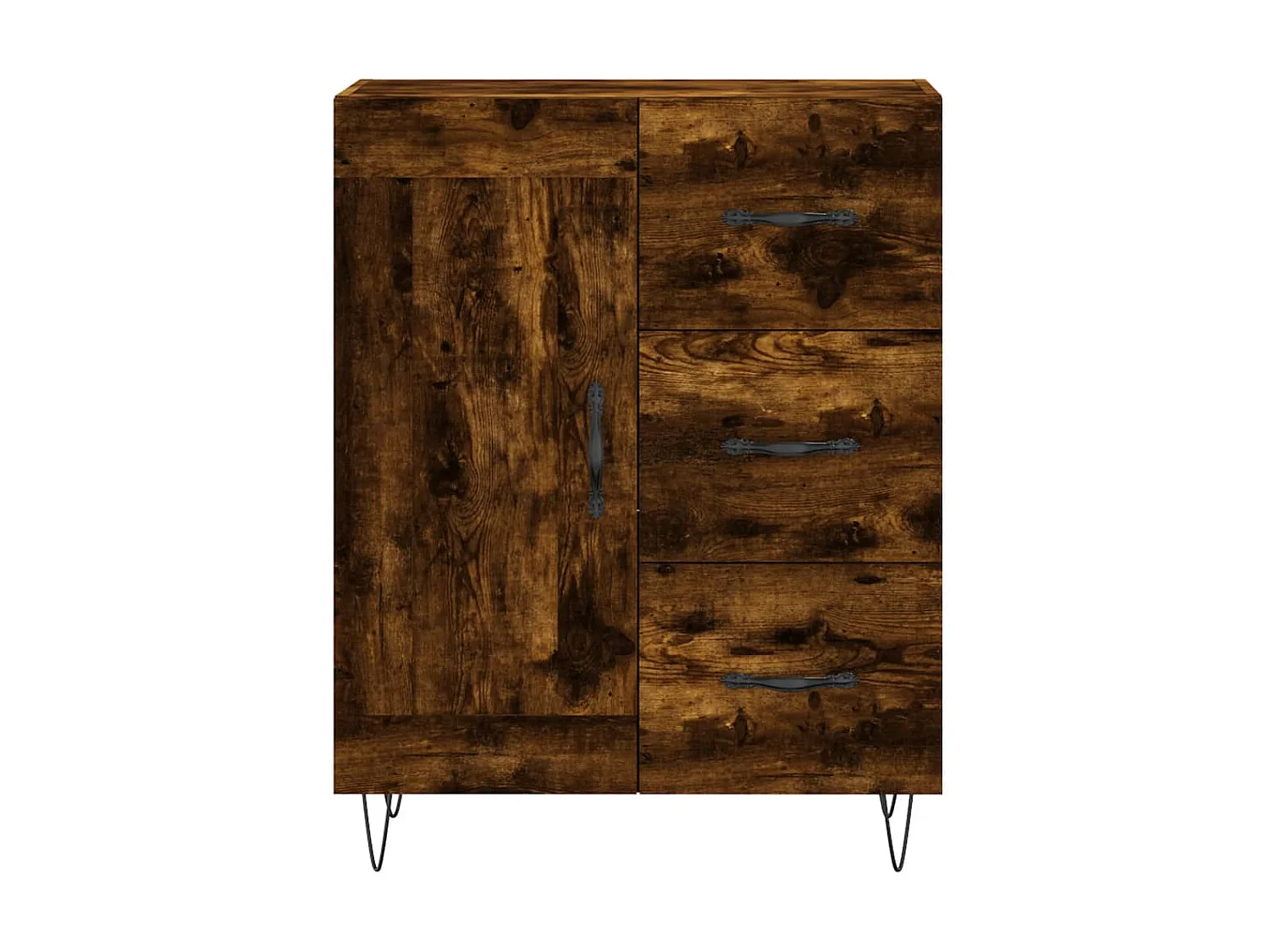 Buffet chêne fumé 69,5x34x90 cm bois d'ingénierie QWE20027