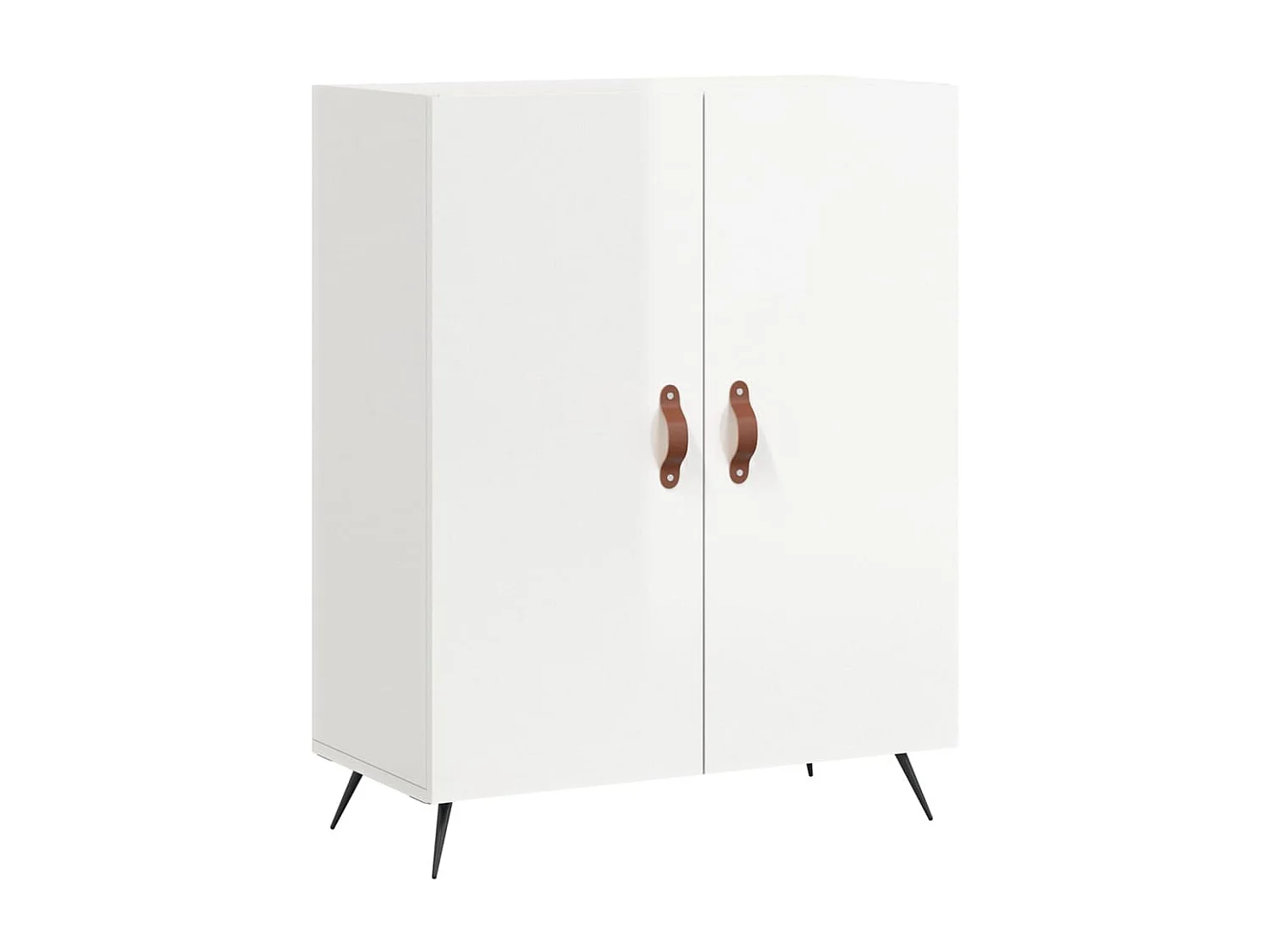 Buffet Blanc brillant 69,5x34x90 cm Bois d'ingénierie QWE96121