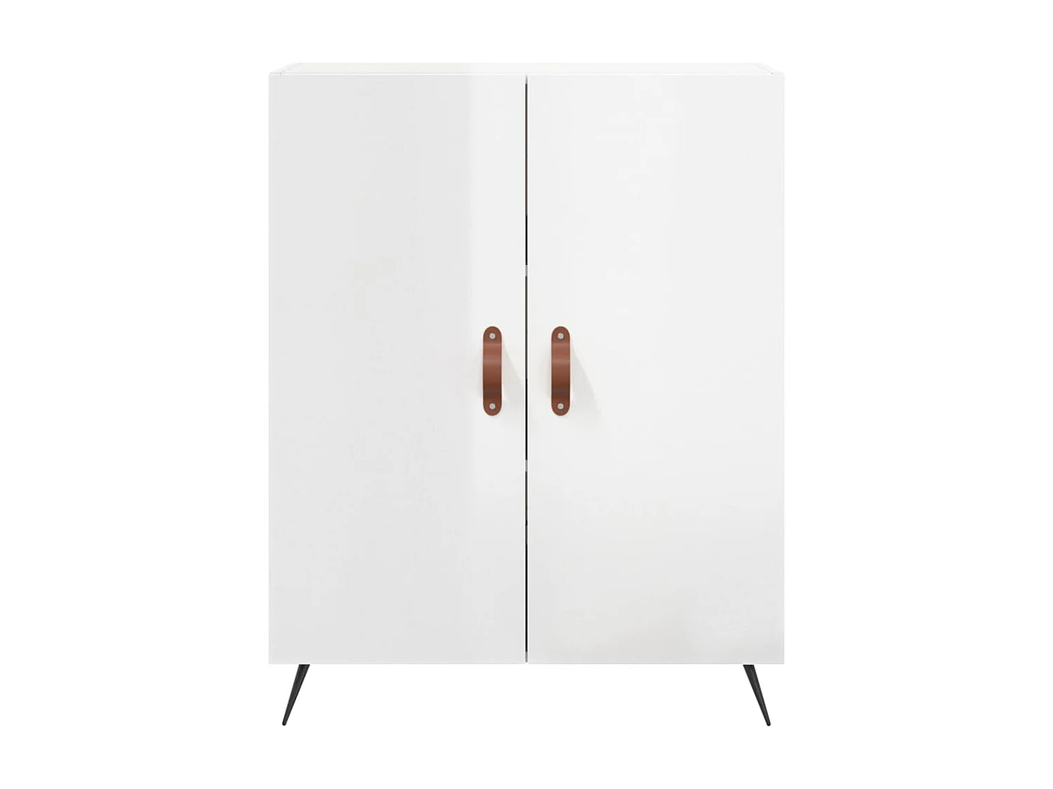 Buffet Blanc brillant 69,5x34x90 cm Bois d'ingénierie QWE96121