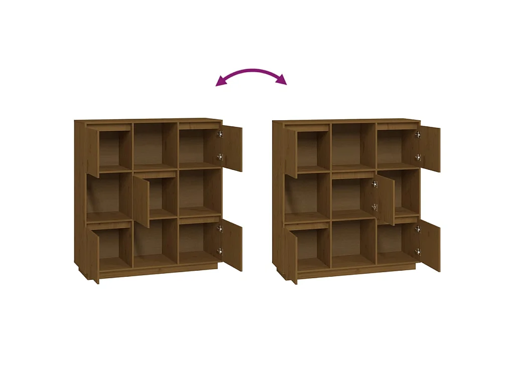 Highboard,Kommode Honigbraun 110,5x35x117 cm Massivholz Kiefer -gkd128036