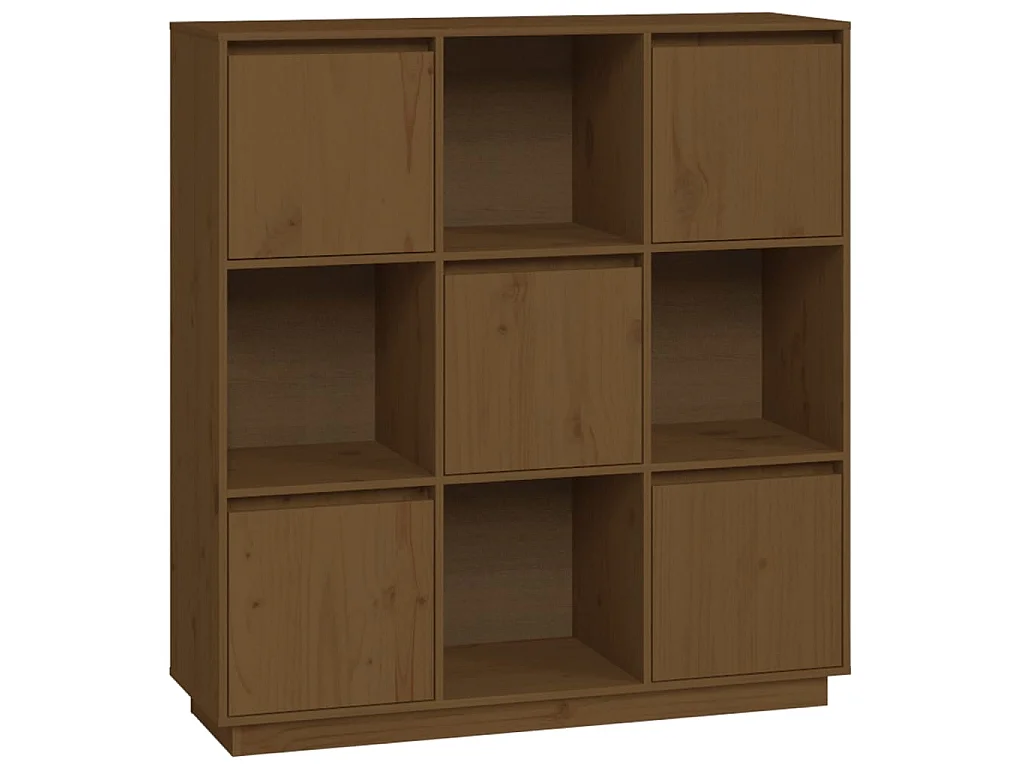 Hoge kast 110,5x35x117 cm massief grenenhout honingbruin NL812886