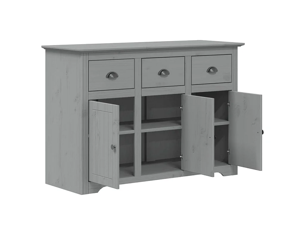 Aparador BODO 115,5x44x80 cm madeira de pinho maciça cinzento PT221769