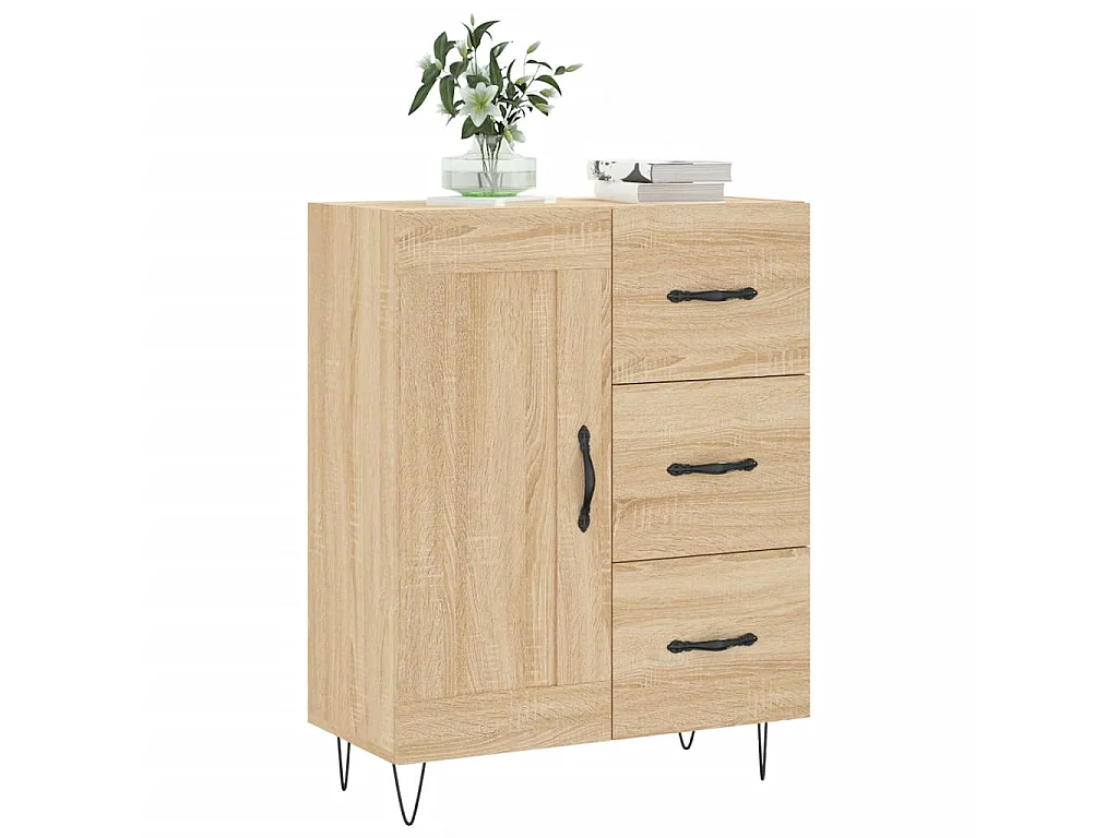 Aparador de madera de ingeniería roble Sonoma 69,5x34x90 cm ES43325