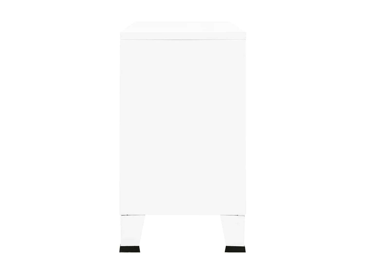 Aparador industrial 105x35x62 cm metal e vidro branco PT731428