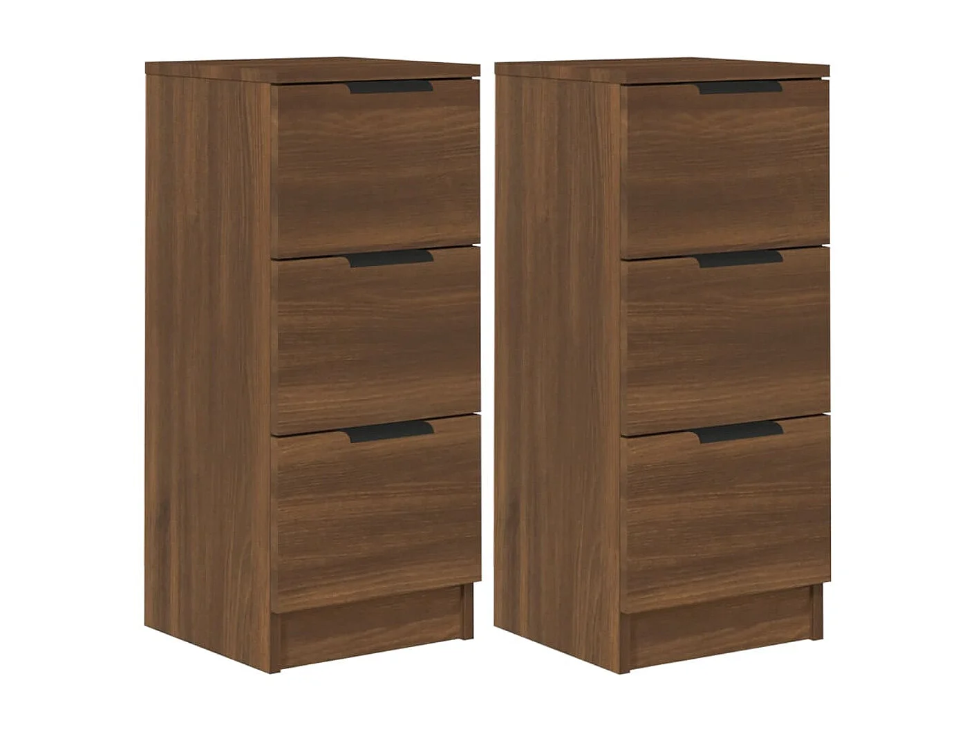 Dressoirs 2 st 30x30x70 cm bewerkt hout bruin eikenkleur NL22964