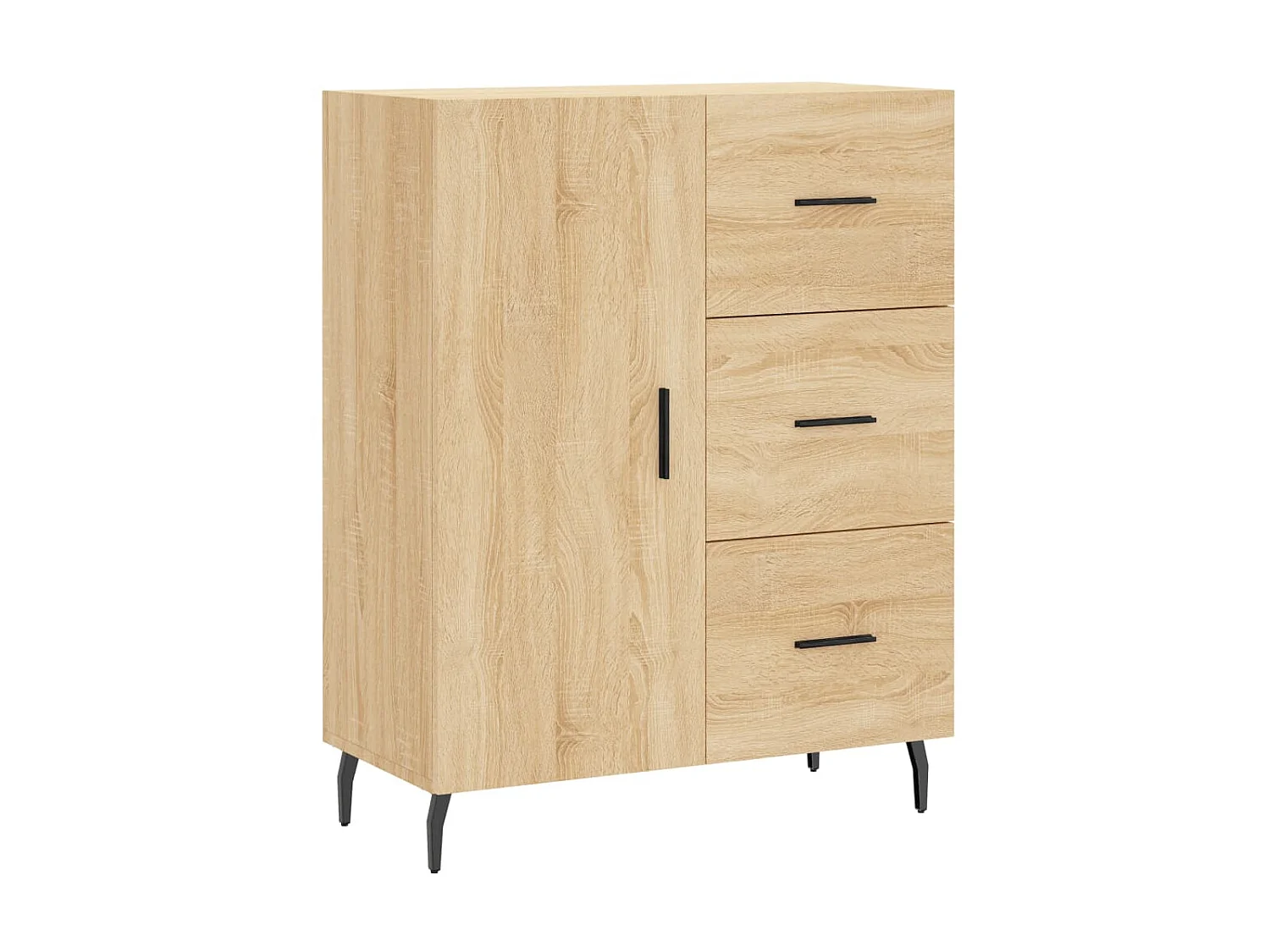 Dressoir 69,5x34x90 cm bewerkt hout sonoma eikenkleurig NL60557