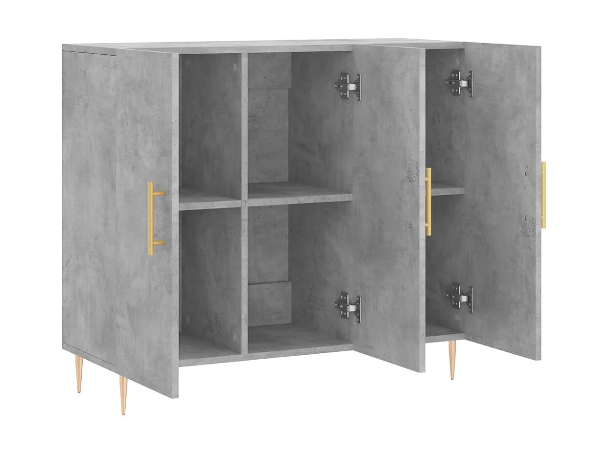 Buffet gris béton 90x34x80 cm bois d'ingénierie QWE11100