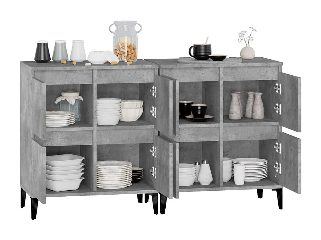 Aparadores 2 pcs 60x35x70 cm derivados de madeira cinza cimento PT448235