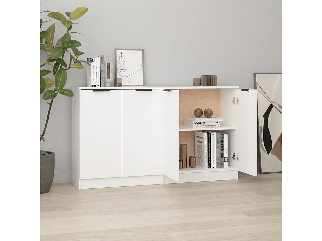 Aparadores 2 pcs 60x30x70 cm derivados de madeira branco PT316311