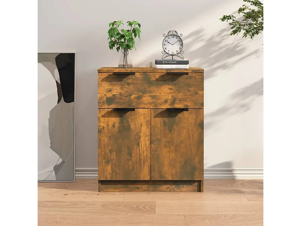 Dressoir 60x30x70 cm bewerkt hout gerookt eikenkleurig NL58435