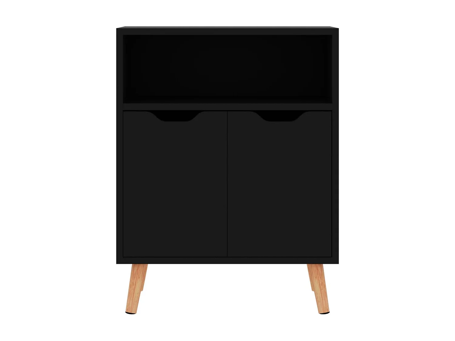 Aparador 60x30x72 cm derivados de madeira preto brilhante PT425249