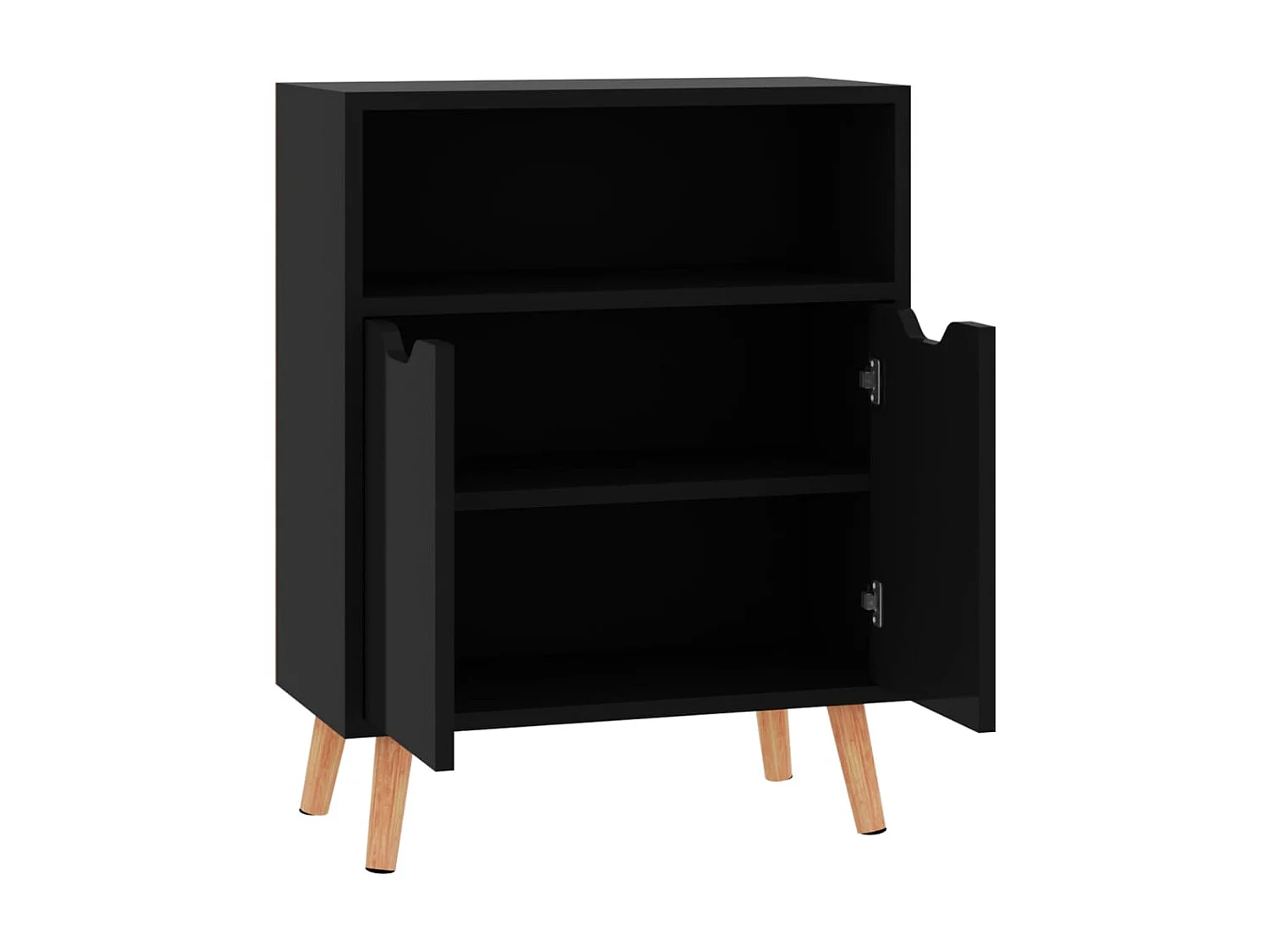 Aparador 60x30x72 cm derivados de madeira preto brilhante PT425249