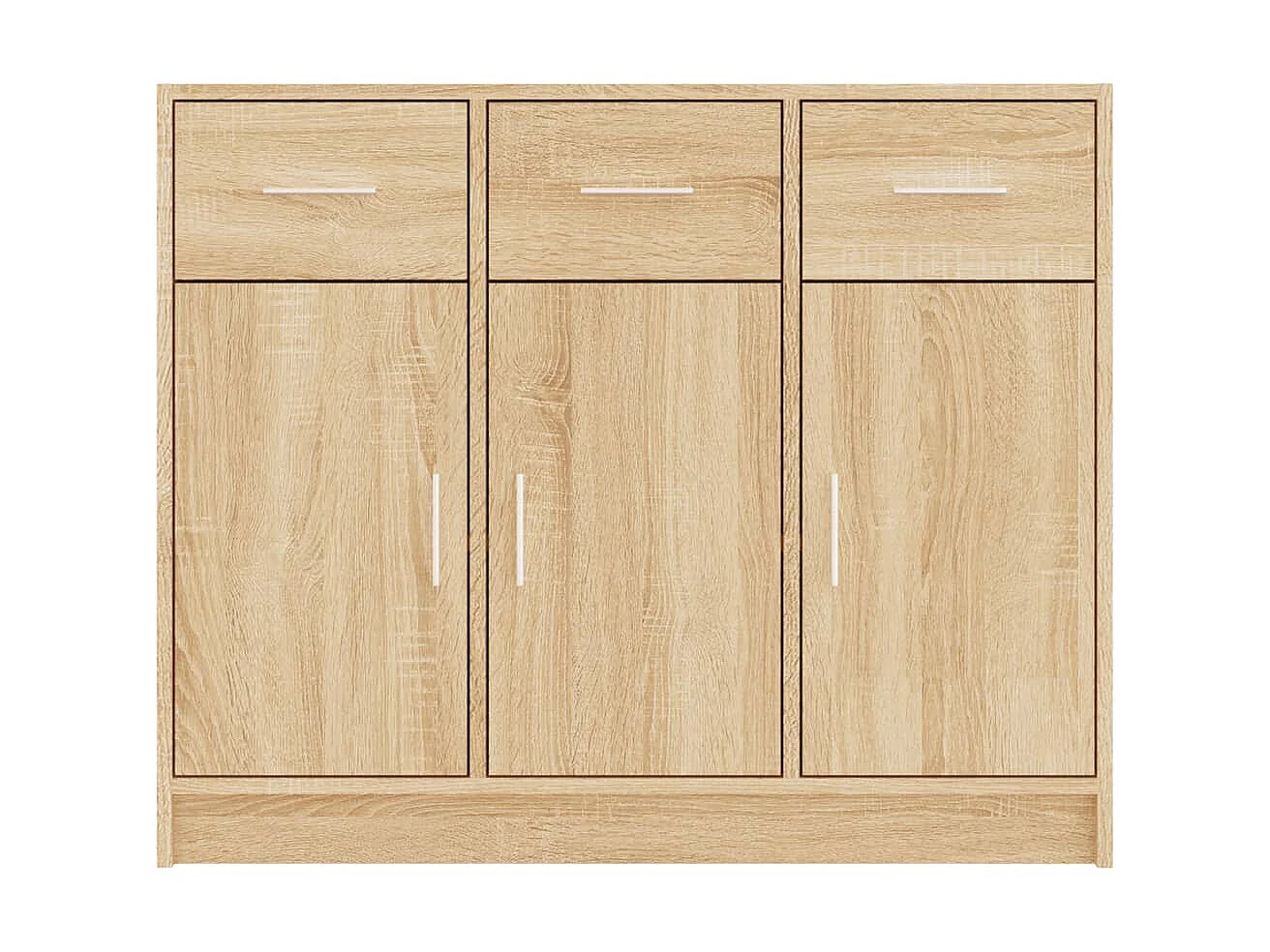 Aparador de madera de ingeniería color roble Sonoma 91x28x75 cm ES58215