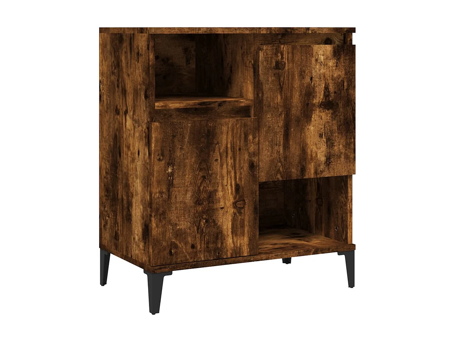 Aparadores 2 uds madera contrachapada roble ahumado 60x35x70 cm ES37490