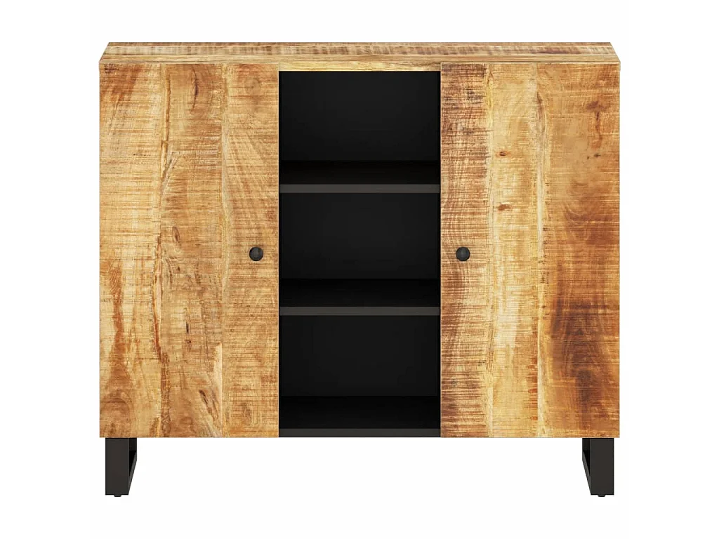 Buffet avec 2 portes 90x33x75 cm bois massif de manguier QWE20354