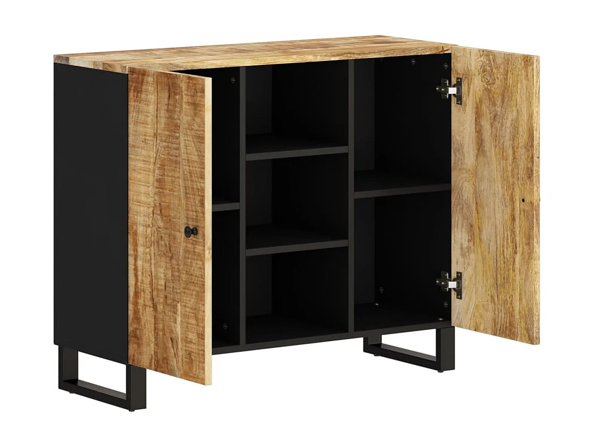 Buffet avec 2 portes 90x33x75 cm bois massif de manguier QWE20354