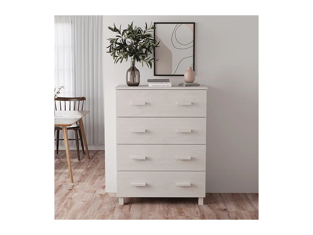 Buffet HAMAR Blanc 79x40x103,5 cm Bois massif de pin EGER43556