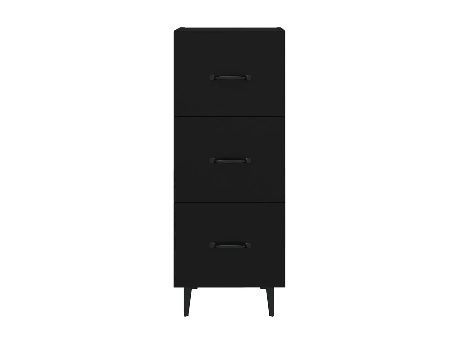 Aparador de madera contrachapada negro 34,5x34x90 cm ES12716