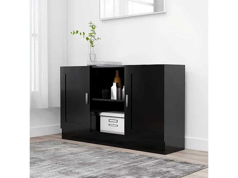 Dressoir 120x30,5x70 cm bewerkt hout zwart NL202924