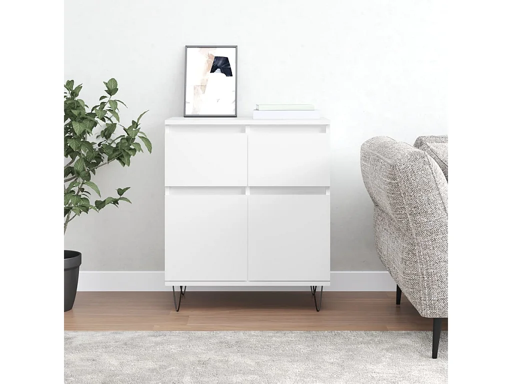 Buffet Blanc 60x35x70 cm Bois d'ingénierie QWE13518