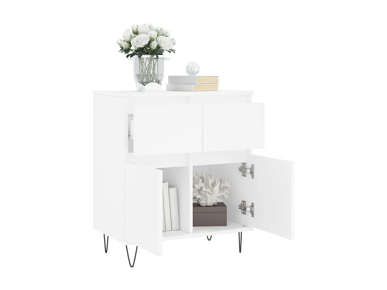 Buffet Blanc 60x35x70 cm Bois d'ingénierie QWE13518