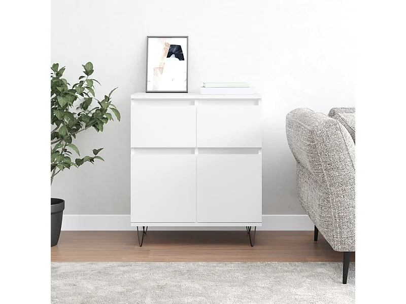 Buffet Blanc 60x35x70 cm Bois d'ingénierie QWE13518