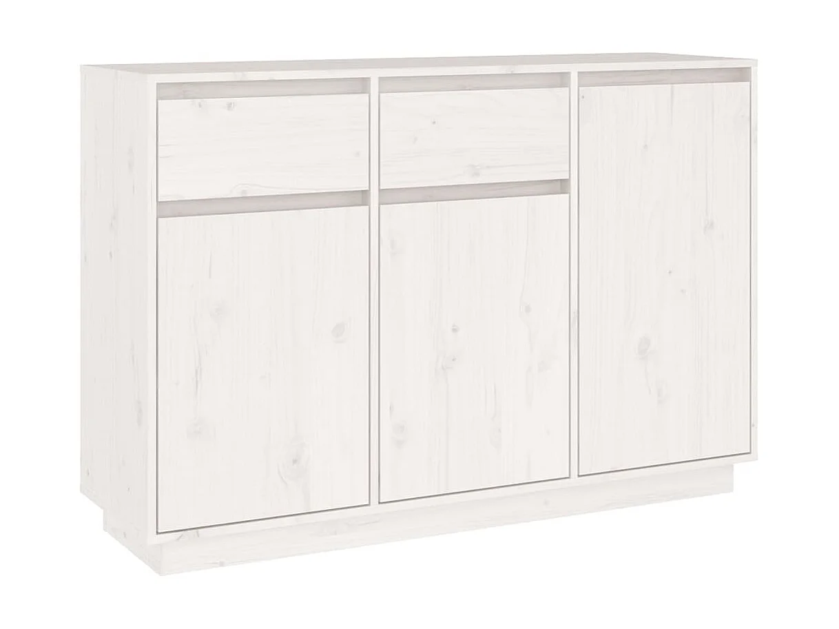 Aparador de madera maciza de pino blanco 110x34x75 cm ES81960
