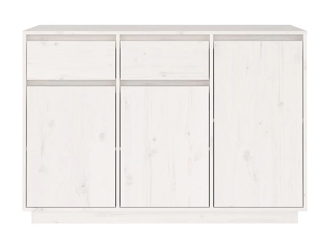 Buffet Blanc 110x34x75 cm Bois massif de pin QWE26087